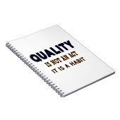 Qualitätstitel, Qualität ist kein Akt, sondern Gew Notizblock (Rechte Seite)