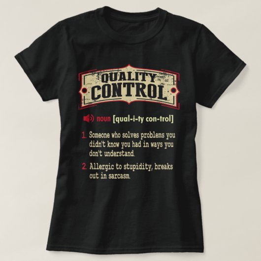 Qualitätswörterbuch Kontrolle Sarcastic T-Shirt (Design vorne)