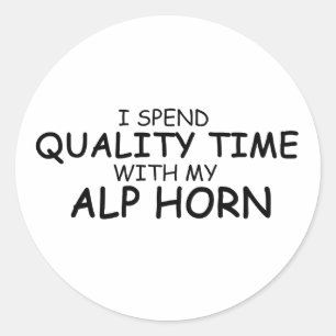Qualitätszeit Alp Horn Runder Aufkleber