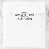 Qualitätszeit Alp Horn Runder Aufkleber (Tasche)