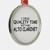 Qualitätszeit Alto Klarinette Silbernes Ornament (Rechts)