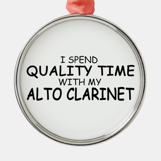 Qualitätszeit Alto Klarinette Silbernes Ornament (Vorne)