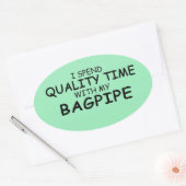 Qualitätszeit Bagpipe Oval Aufkleber (Umschlag)