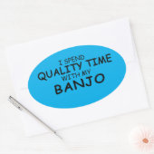 Qualitätszeit Banjo Oval Sticker (Umschlag)