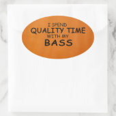 Qualitätszeit Bass Oval Aufkleber (Tasche)