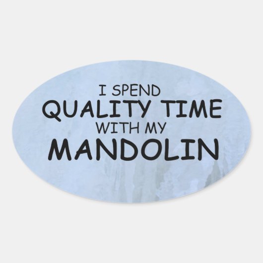 Qualitätszeit Mandolin Oval Sticker (Vorderseite)