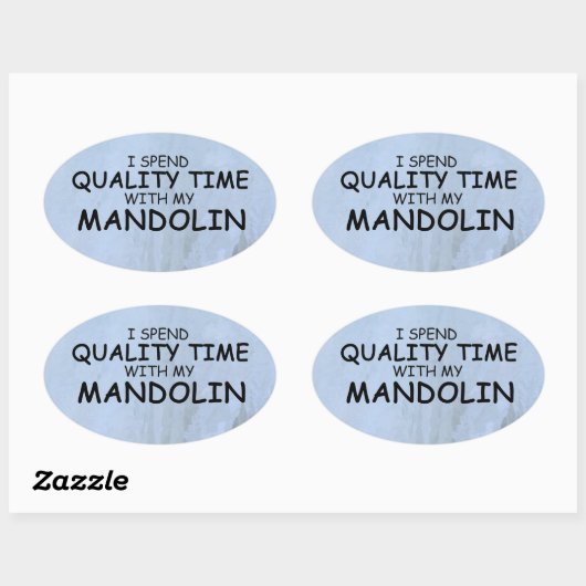 Qualitätszeit Mandolin Oval Sticker (Blatt)