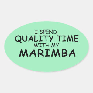 Qualitätszeit Marimba Oval Aufkleber