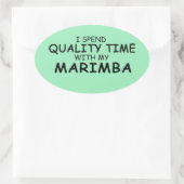 Qualitätszeit Marimba Oval Aufkleber (Tasche)