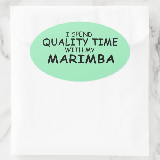 Qualitätszeit Marimba Oval Aufkleber (Tasche)