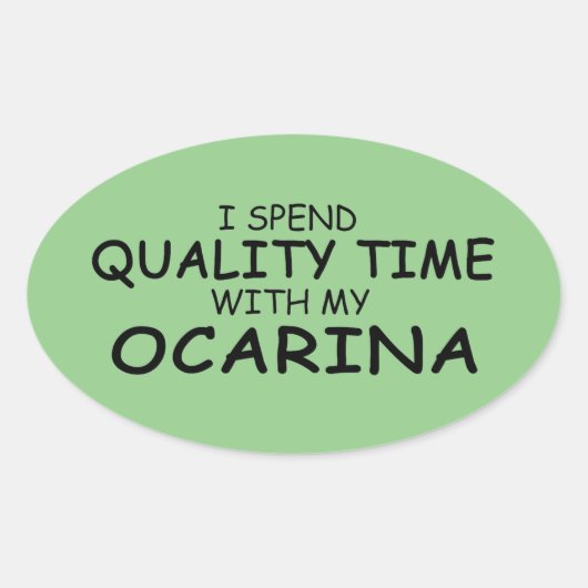 Qualitätszeit Ocarina Oval Aufkleber (Vorderseite)