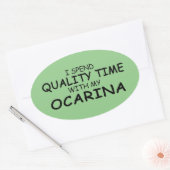 Qualitätszeit Ocarina Oval Aufkleber (Umschlag)