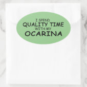 Qualitätszeit Ocarina Oval Aufkleber (Tasche)