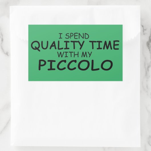 Qualitätszeit Piccolo Rechteckaufkleber Rechteckiger Aufkleber (Tasche)