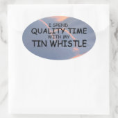 Qualitätszeit Tin Pfeife Oval Aufkleber (Tasche)