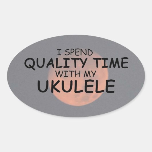 Qualitätszeitukulele Oval Sticker (Vorderseite)