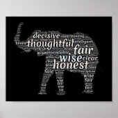 Qualities of an Elephant Word Cloud Poster (Vorne)