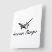 Quality Assurance Manager Artistic Job Design Quadratische Wanduhr (Winkel)