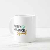 Quality Assurance Squad – QA Team Mug Kaffeetasse (Vorderseite Links)