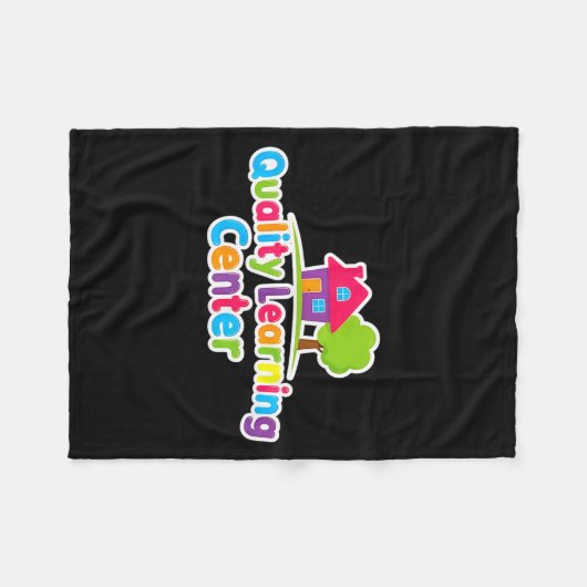 Quality Learning Center School Quote Fleecedecke (Vorderseite (Horizontal))