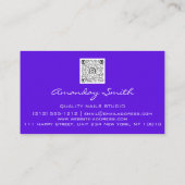 Quality Nails Script QR Code Logo Blue Visitenkarte (Rückseite)