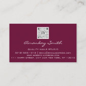 Quality Nails Script QR Code Logo Rose Marsala Visitenkarte (Rückseite)