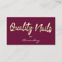 Quality Nails Script QR Code Logo Rose Marsala
