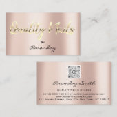 Quality Nails Studio QR Code Logo Rose Gold Visitenkarte (Vorne/Hinten)
