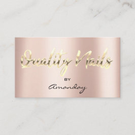 Quality Nails Studio QR Code Logo Rose Gold Visitenkarte