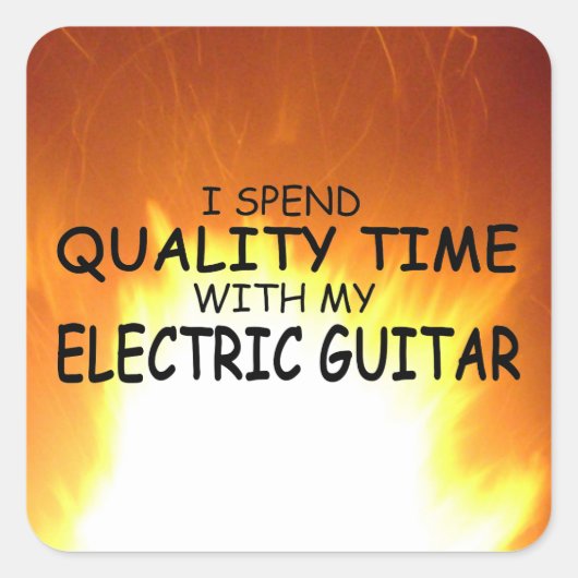 Quality Time Electric Gitarren Square Sticker (Vorderseite)