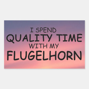 Quality Time Flugelhorn Rechteckkantsticker Rechteckiger Aufkleber