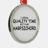 Quality Time Harpsichord Silbernes Ornament (Rechts)