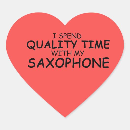 Quality Time Saxophon Heftpflaster Herz-Aufkleber (Vorderseite)