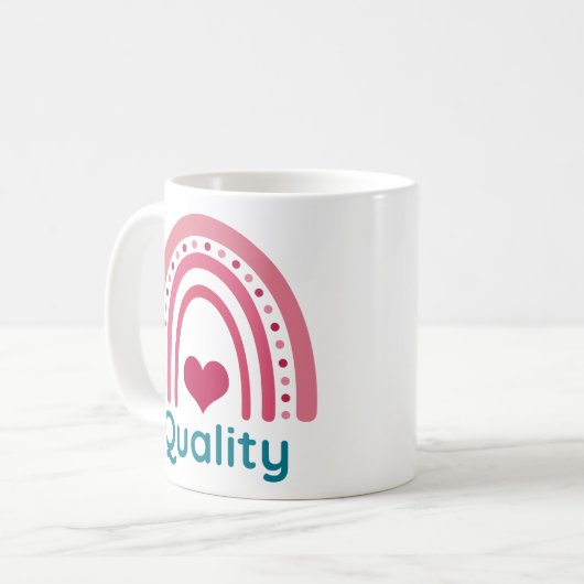 Quality Viva Magenta Boho Rainbow Kaffeetasse (Vorderseite Links)
