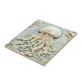Qualle Art Nouveau Imitats Relief Minze Creme Whit Fliese (Seite)