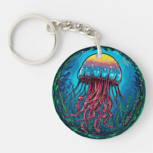 Qualle Cartoon Schlüsselanhänger