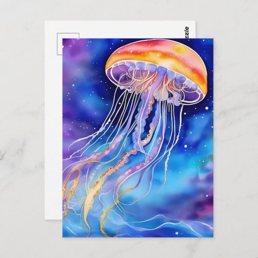 Qualle der abstrakten Kunst Postkarte (Vorne/Hinten)