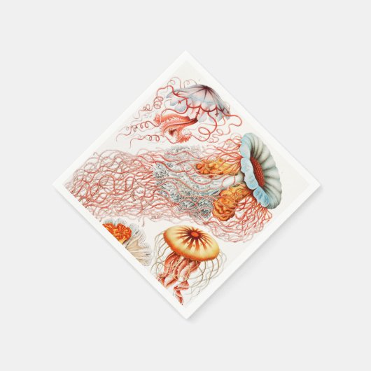 Qualle, Discomedusae von Ernst Haeckel Serviette (Ecke)