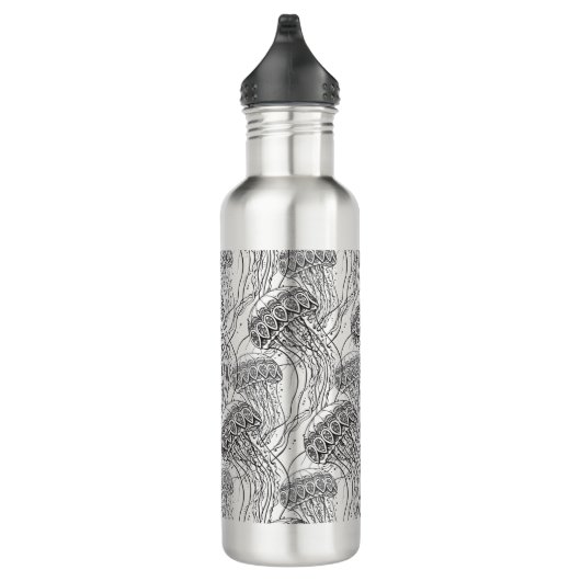 Qualle-Gekritzel Edelstahlflasche (Rechts)