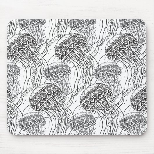 Qualle-Gekritzel Mousepad (Vorne)