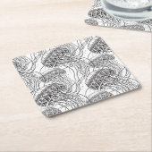 Qualle-Gekritzel Rechteckiger Pappuntersetzer (angewinkelt)