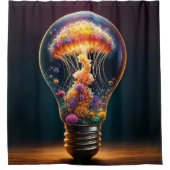 Qualle Glühbirne strahlt surreale Fantasiekunst Duschvorhang (Vorderseite)