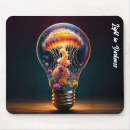 Qualle Glühbirne strahlt surreale Fantasiekunst Mousepad