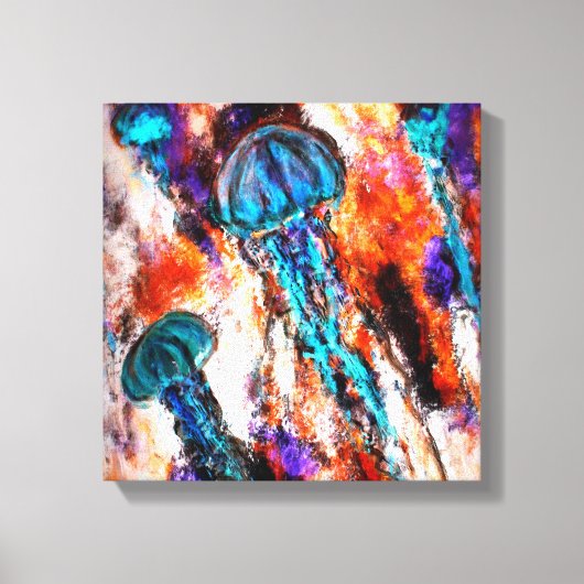 Qualle Jump Electric Leinwanddruck (Vorderseite)