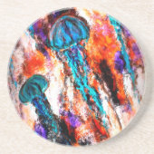 Qualle Jump Electric Sandstein Untersetzer (Vorne)