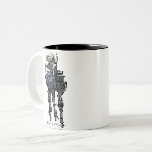 Qualle oder KronierUFO oder UAP Zweifarbige Tasse (Vorderseite Links)