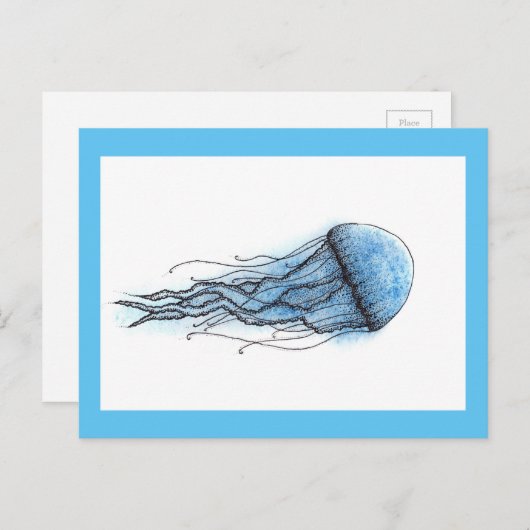 Qualle Postkarte (Vorne/Hinten)