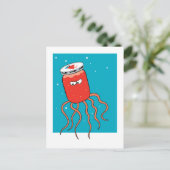 Qualle Pun Postkarte (Stehend Vorderseite)