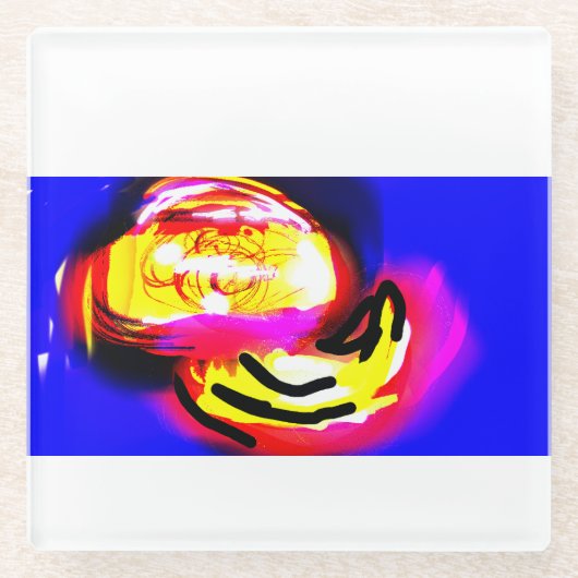 Qualle Welle Glasuntersetzer (Vorderseite)