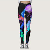 Quallen 2.0 auf Schwarz - Leggings (Vorderseite)